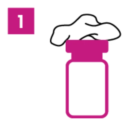 Visualization of wiping a vial